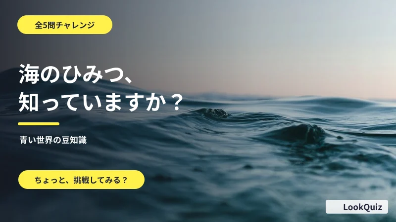 海のひみつ、知っていますか? — 青い世界の豆知識